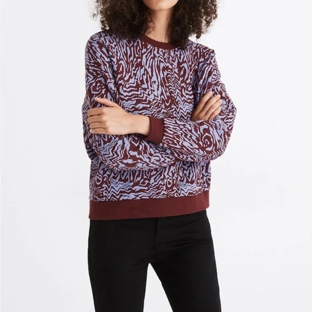 Madewell Resourced Oversized Sweatshirt Sweater in Tigerized Print Size XL Tiger